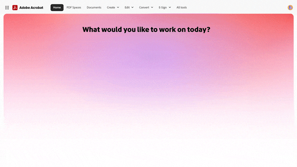 A GIF demonstrationg Adobe’s Acrobat Studio app.