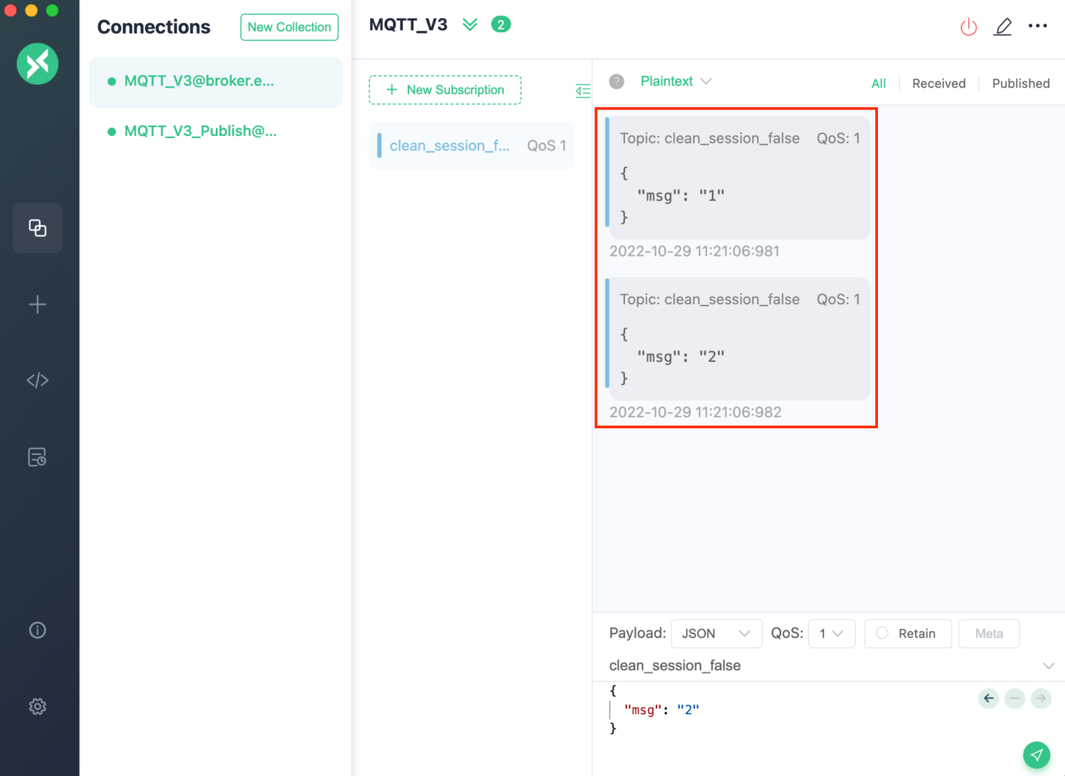 接收 MQTT 消息