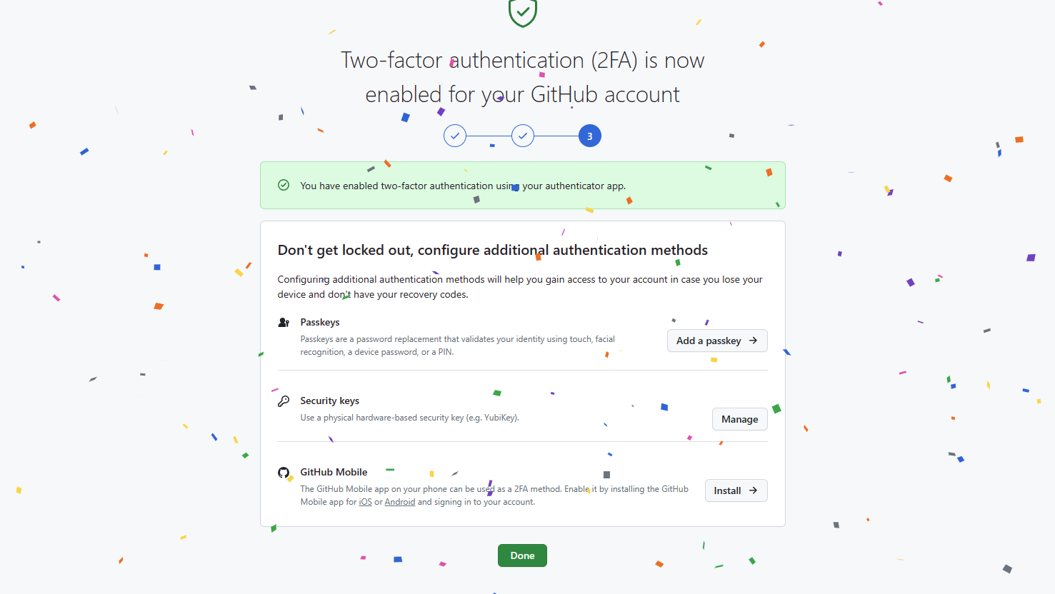 GitHub two-factor authentication̳