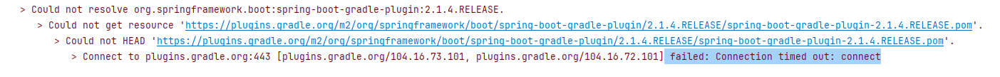 Gradle下载Plugins插件连接超时 failed: Connection timed out: connect的解决方法