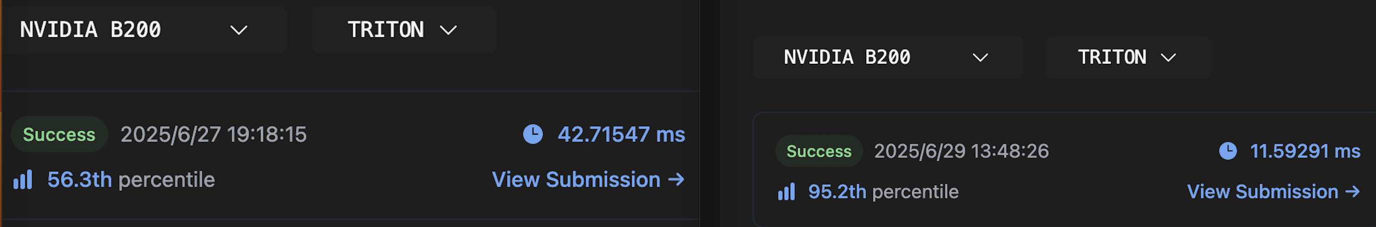 Triton native kernel vs Triton with dot kernel