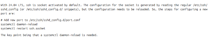 乌班图Ubuntu 24.04 SSH Server 修改默认端口重启无效