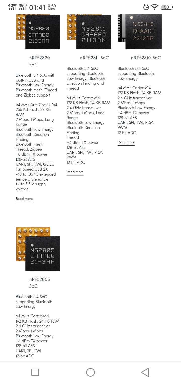 SciTech-EECS-Wireless-BLE(Bluetooth Low Energy)5.4- Nordic Semi. 的Bluetooth Low Energy SoCs