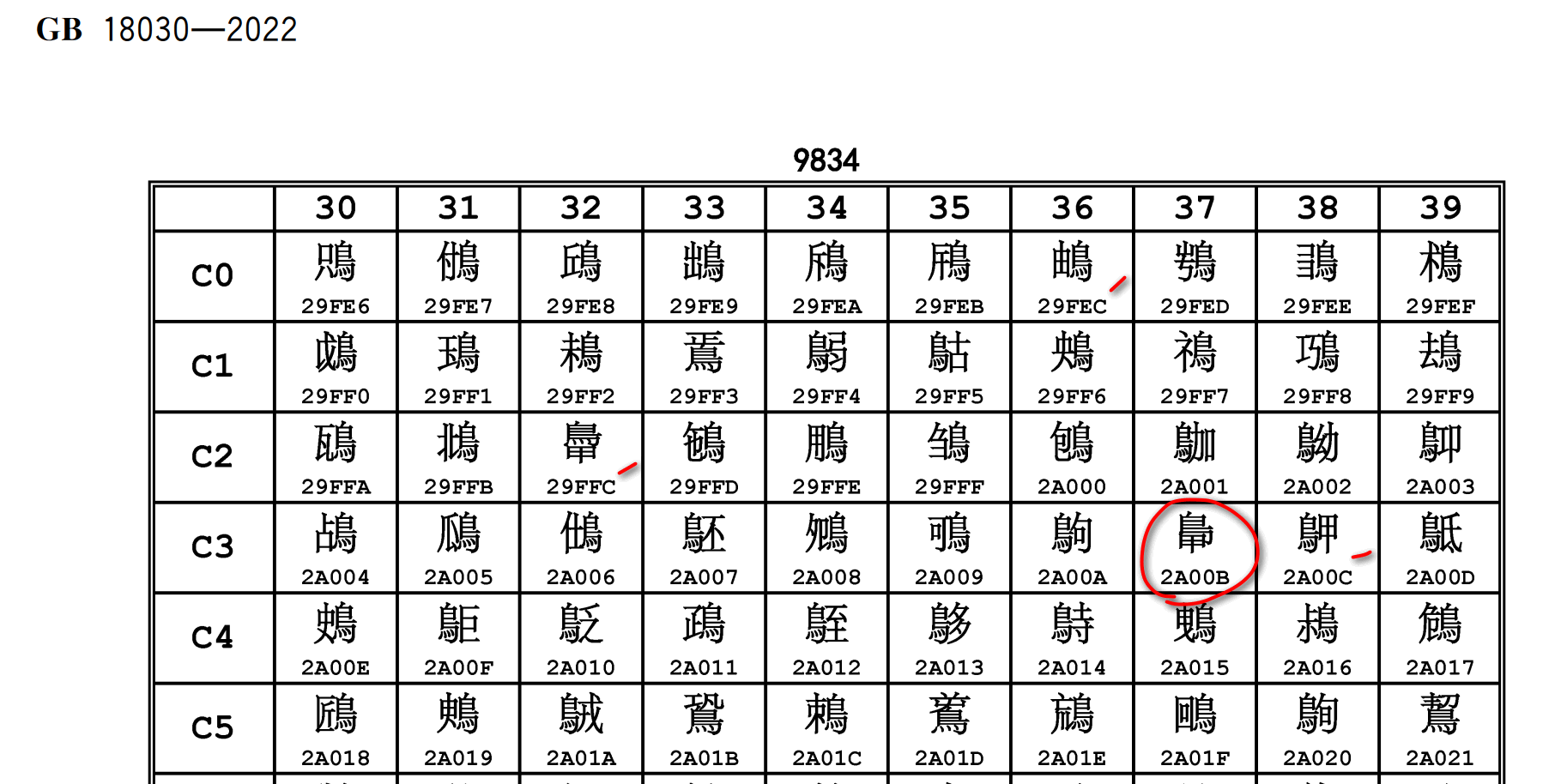 nia字在GB18030-2022