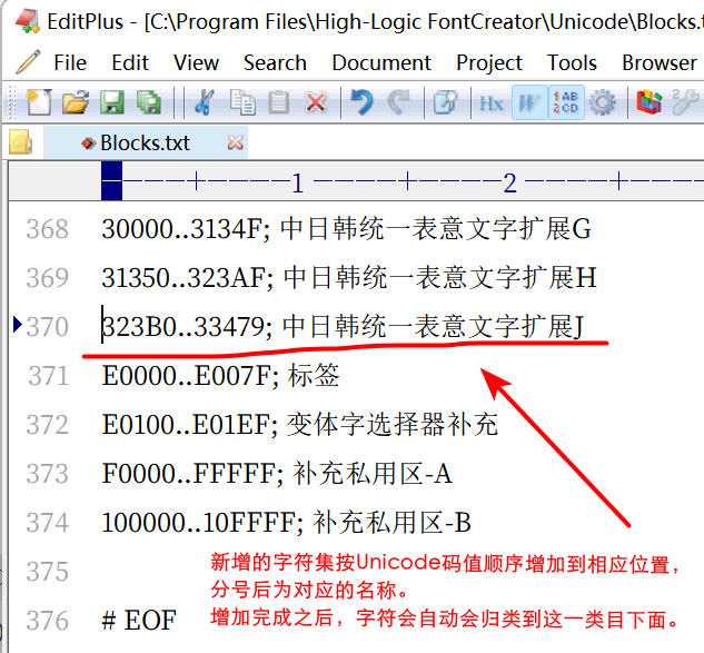 分类名称存放在blocks