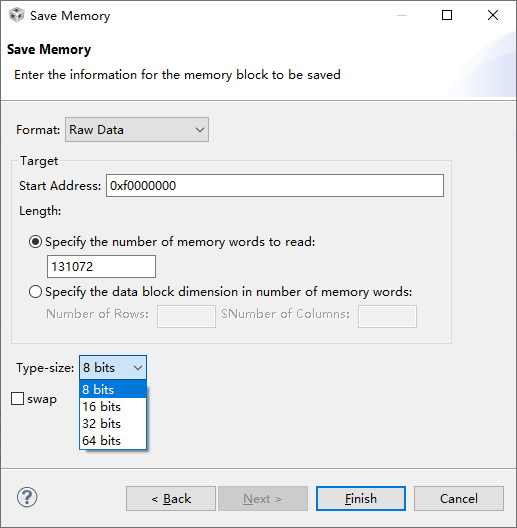 [Code Composer Studio] Memory Browser保存数据