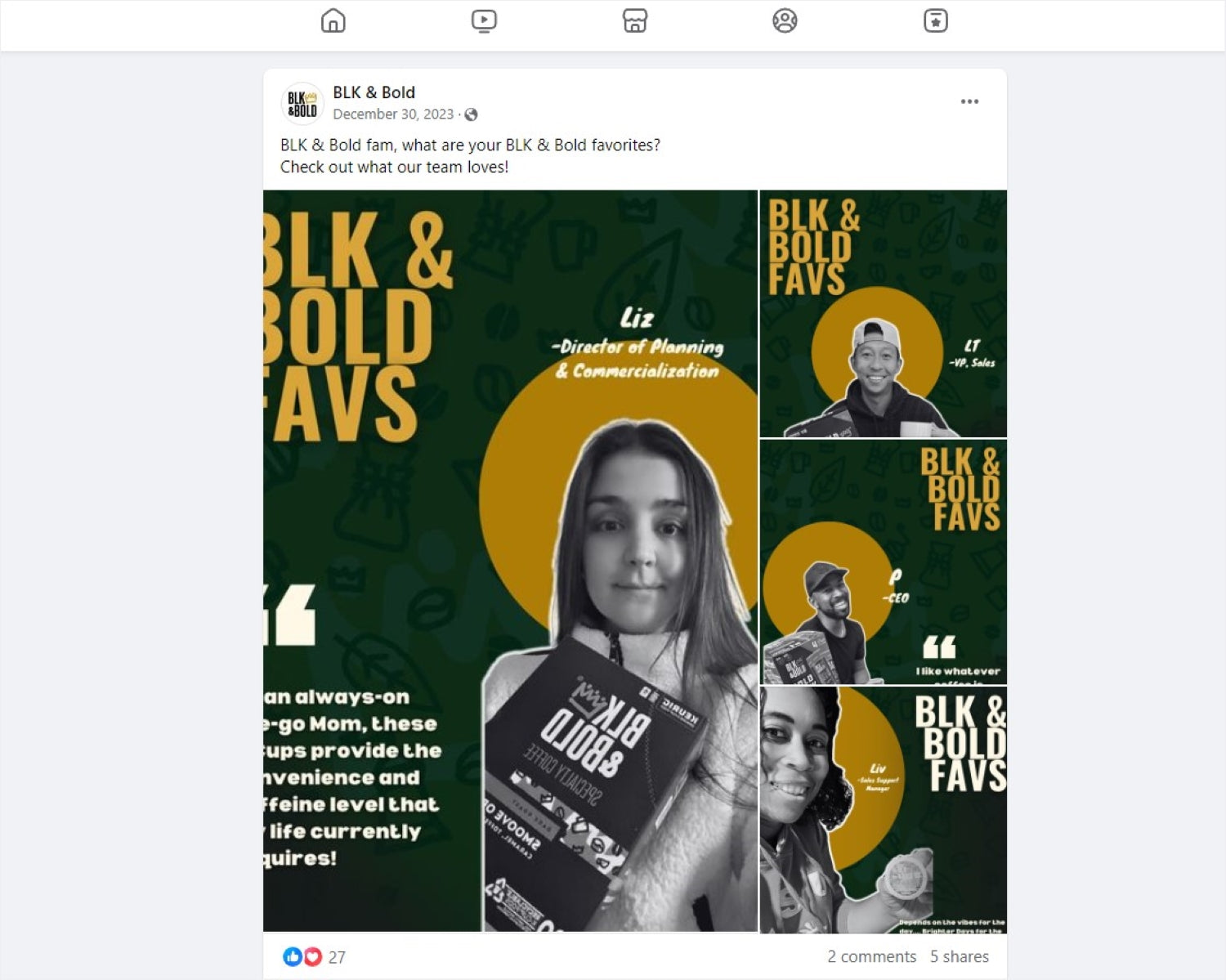 BLK & Bold的Facebook推广