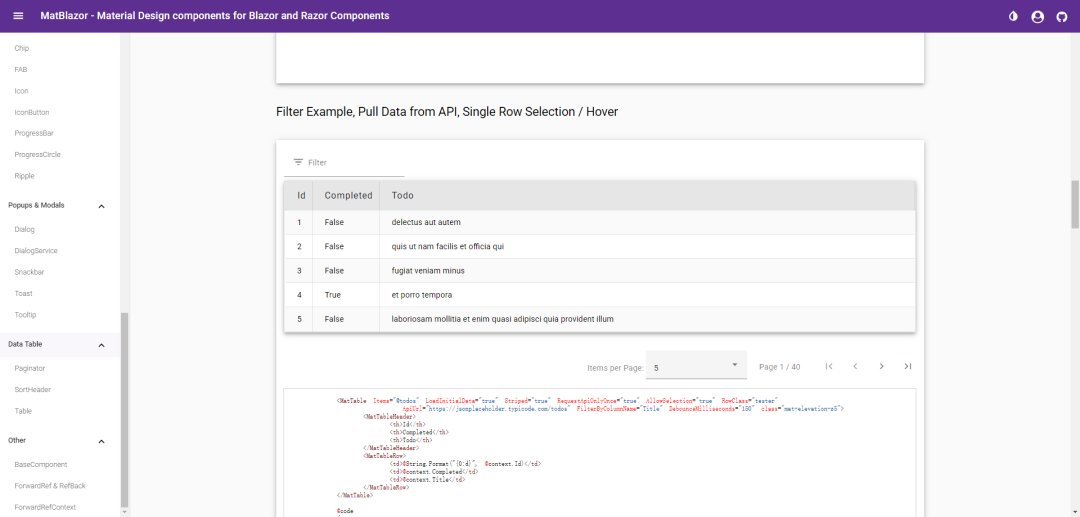 一套基于 Material Design 规范实现的 Blazor 和 Razor 通用组件库