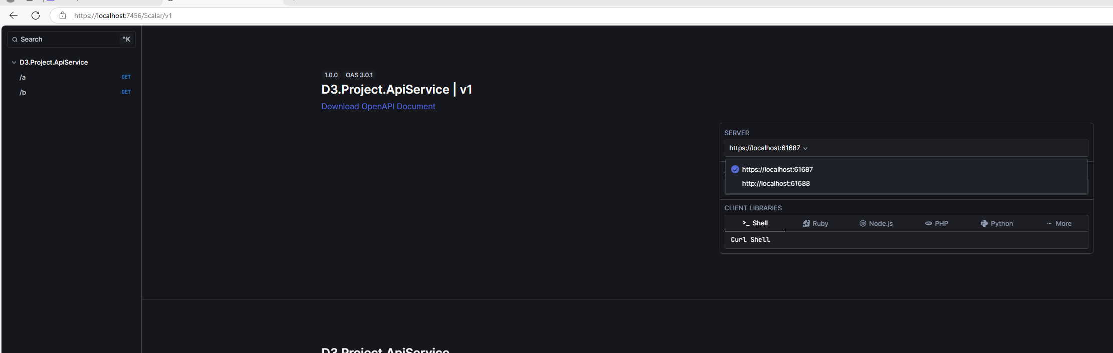 .NET Aspire: Scalar displays API instance url when accessing via proxy