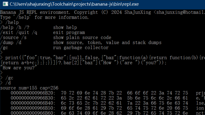 Banana Script,一个严格子集 JavaScript 的解释器