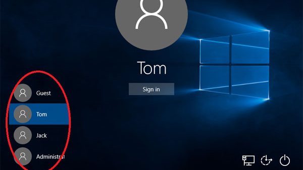 Windows 10 如何隐藏登录界面左下角的用户列表