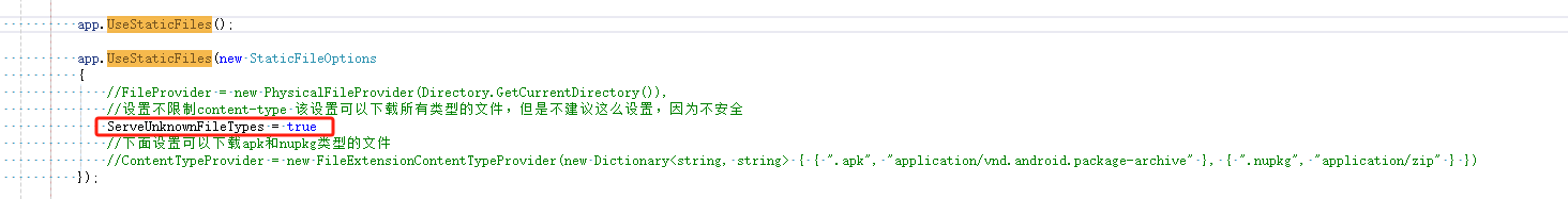 .net core 无法下载其他格式的文件的解决方法