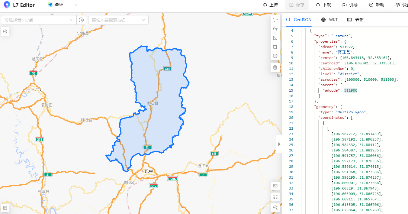 geojson的下载与展示