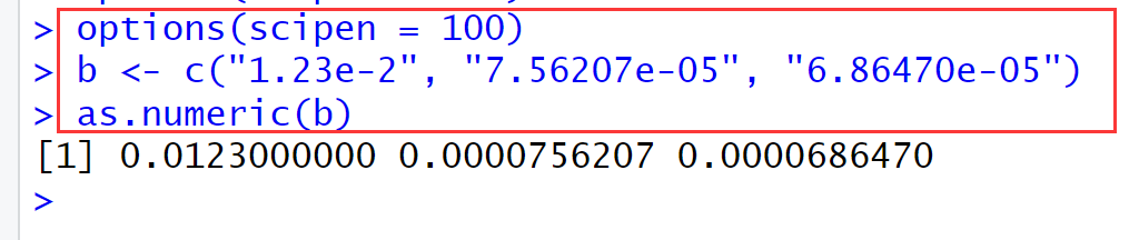 R语言中如何将科学计数法转换为数值型