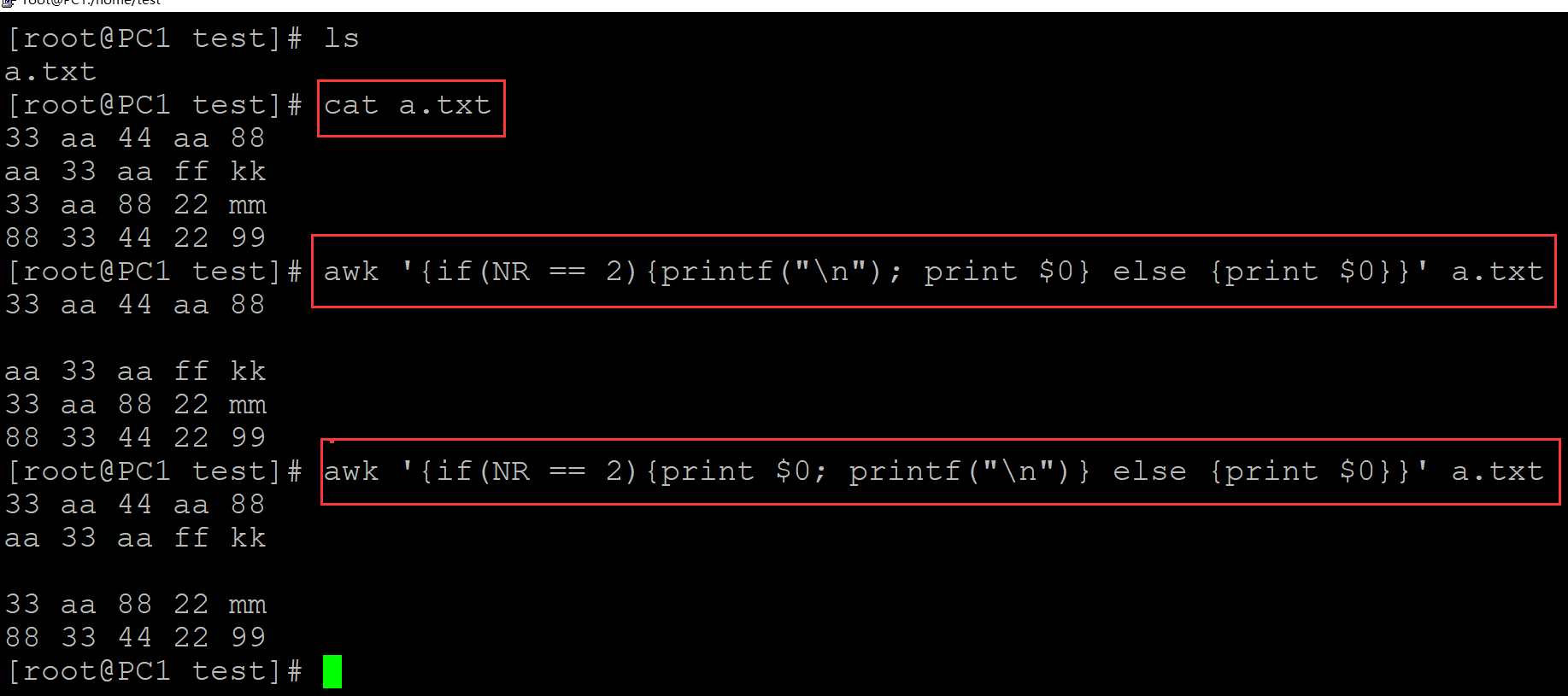 Linux 中 sed命令在指定行前添加空行