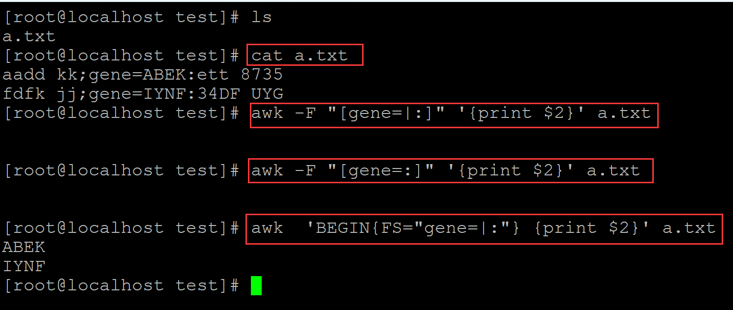 Linux 中awk命令同时指定多个分割符