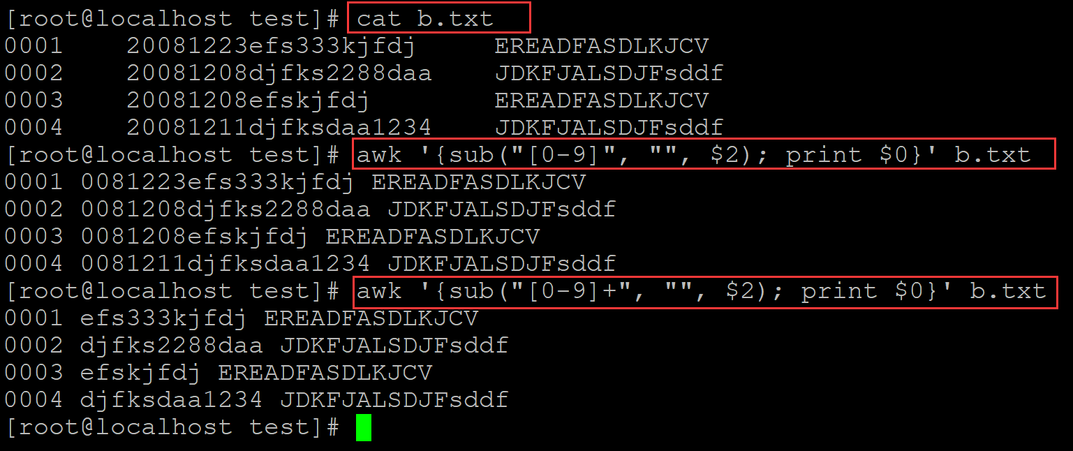 Linux 中awk语句匹配首个数字与匹配首个连续的数字的区别