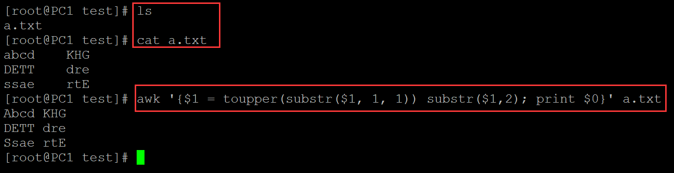 Linux中awk命令实现指定字段的第一个字母大写