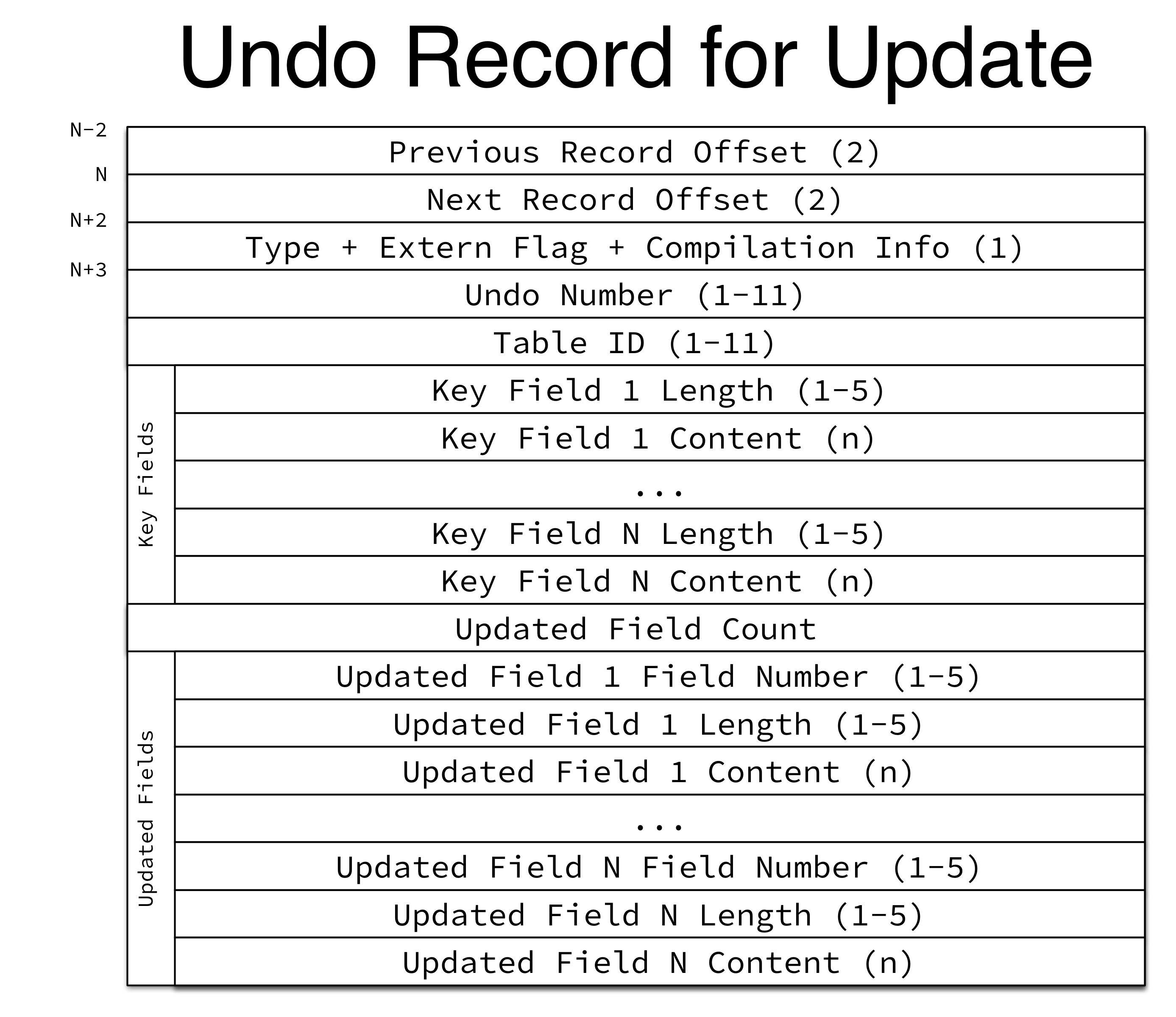 Undo Record for Update
