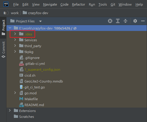 Golang ide 出现 external library丢失的情况