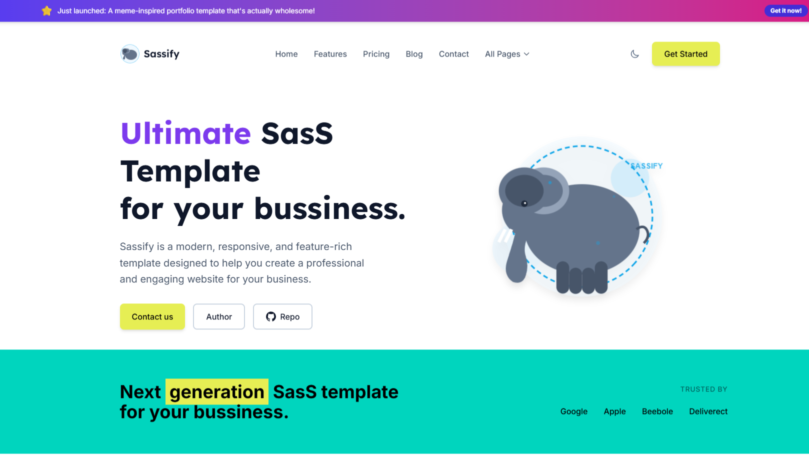 Astro Sassify 介绍:一个功能完备的现代化落地页模板