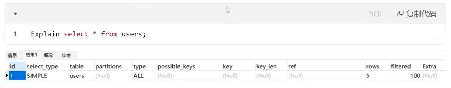 MySQL Explain 关键字详解