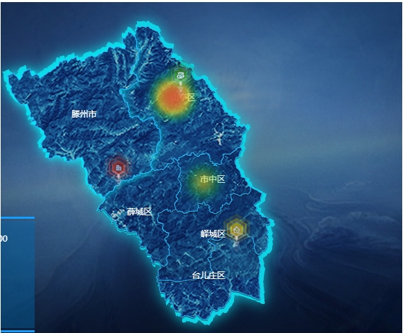 用echarts绘制的相关地图，热力图层，点，背景等都可修改