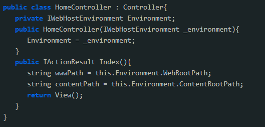 C# ASP.NET Core 中 IWebHostEnvironment 接口的作用是什么？