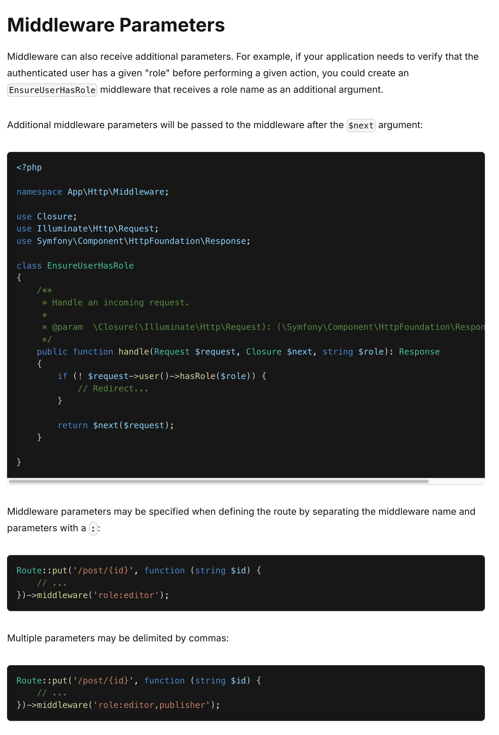 laravel11:中介軟體傳遞引數