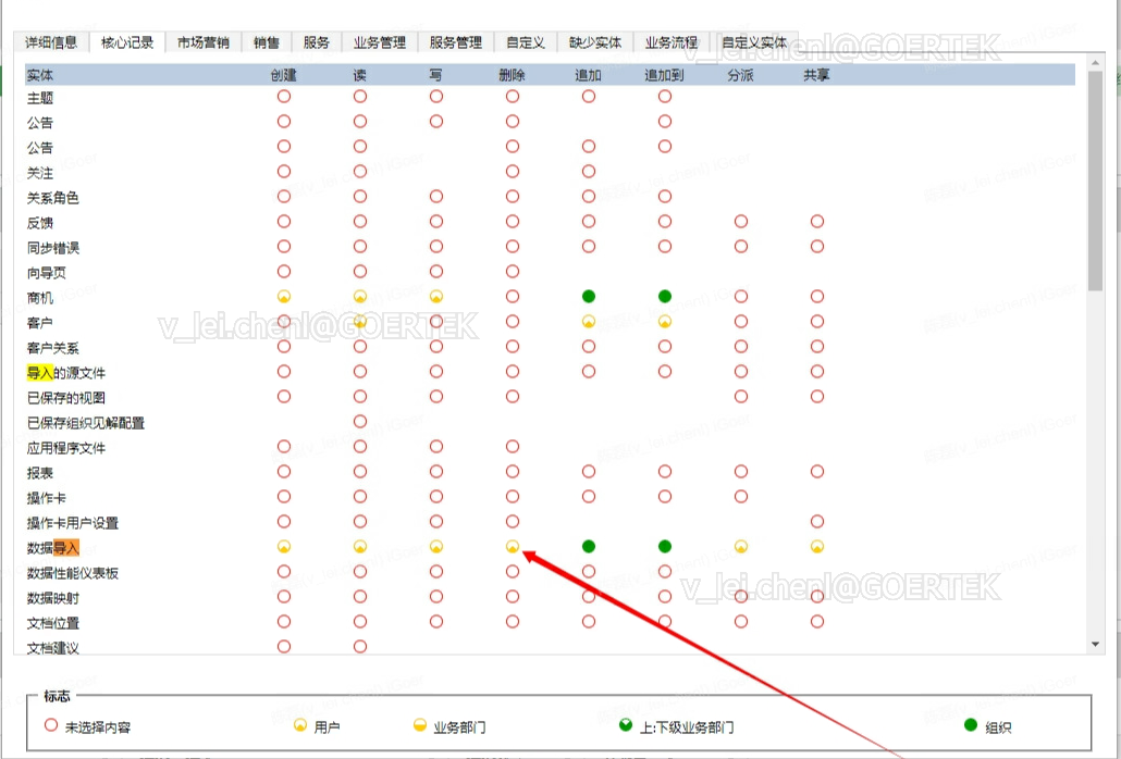 dynamics 365 op需要如何配置权限，才可以导入数据