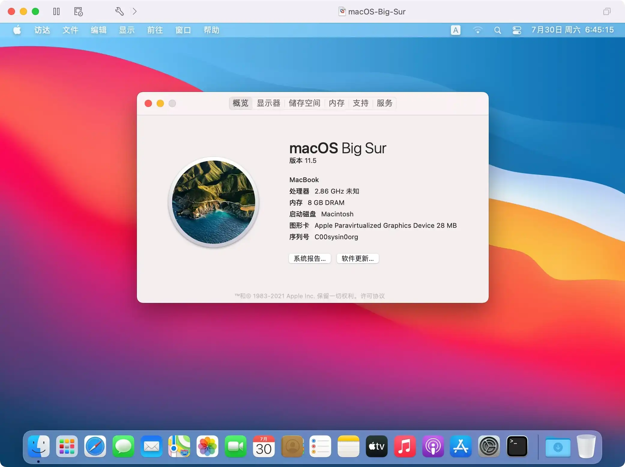 macOS Big Sur in VMware