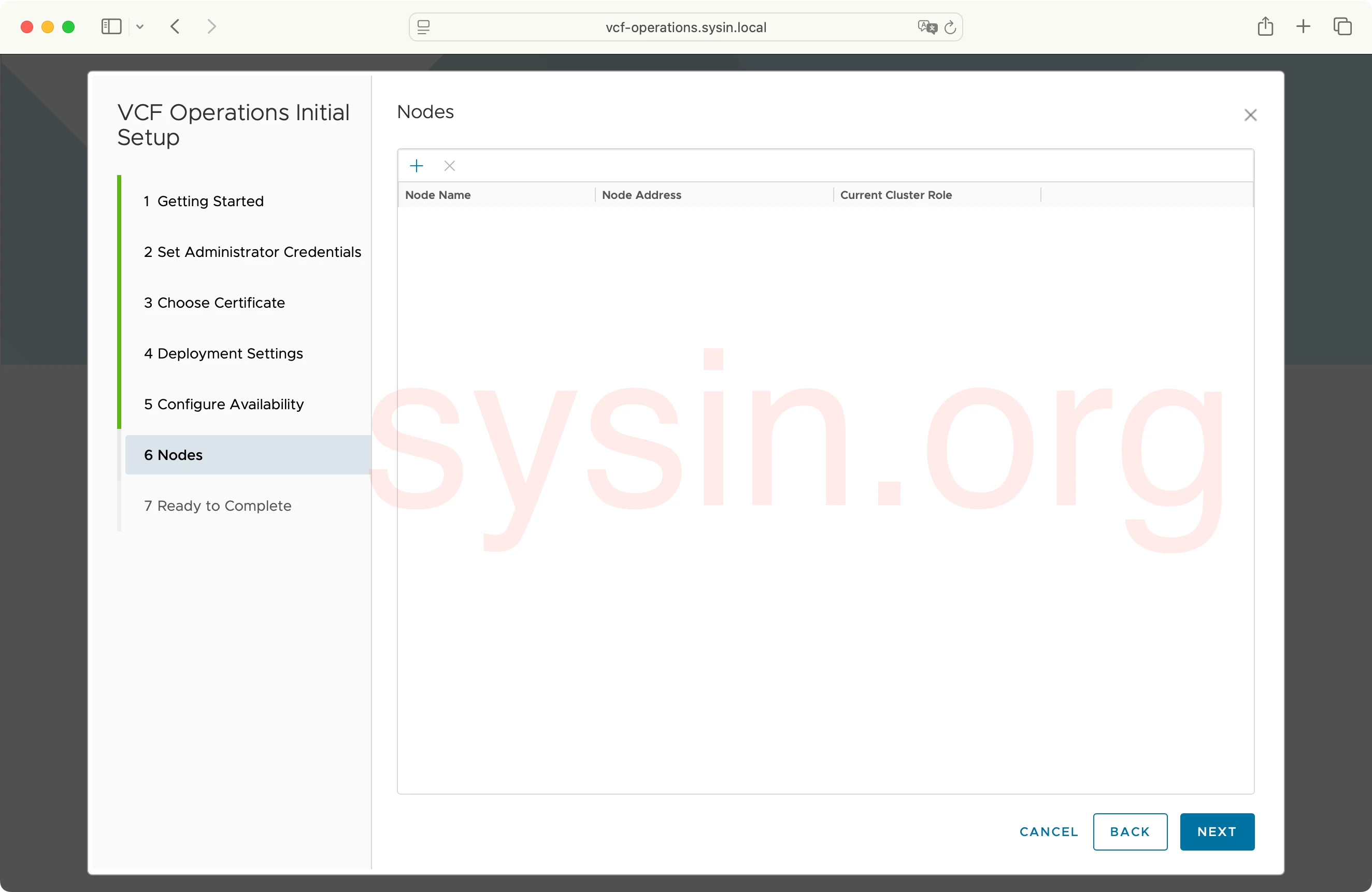 VCF-Operations-SYSIN
