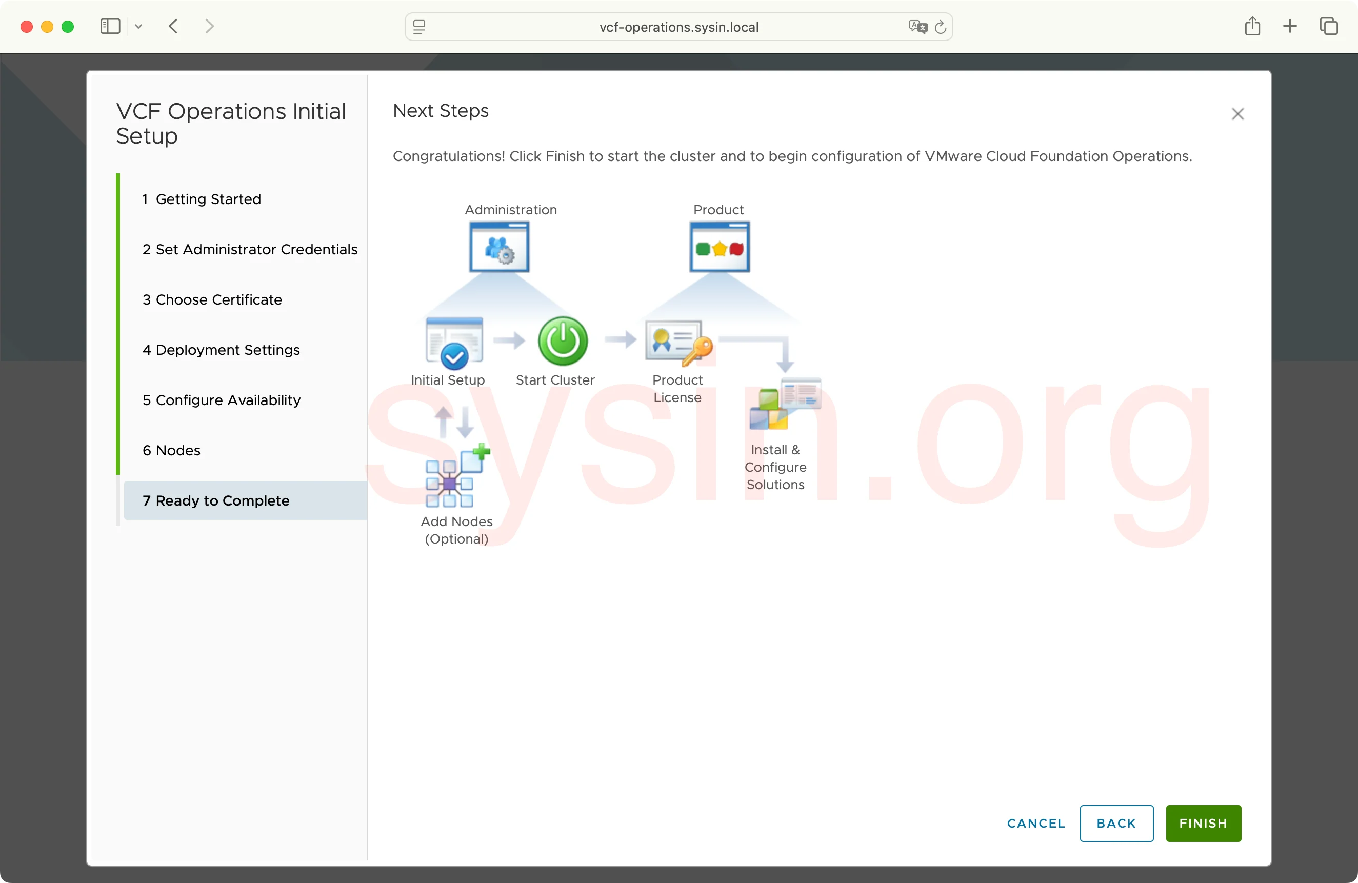 VCF-Operations-SYSIN