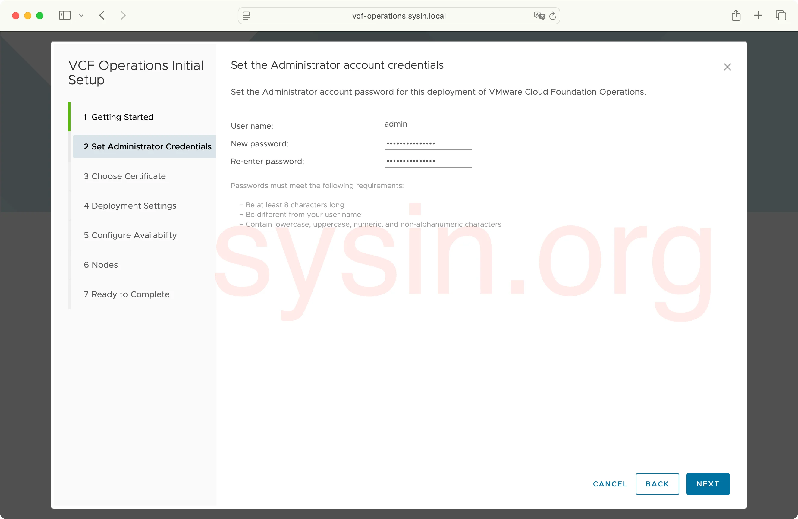 VCF-Operations-SYSIN