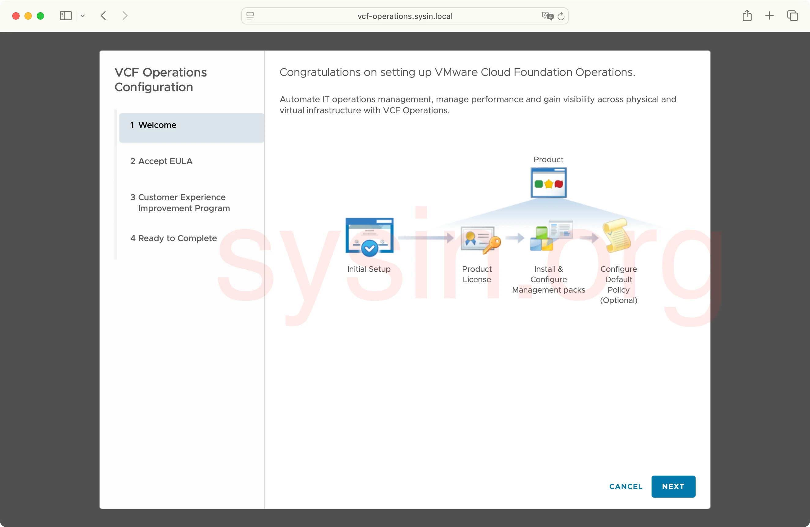 VCF-Operations-SYSIN