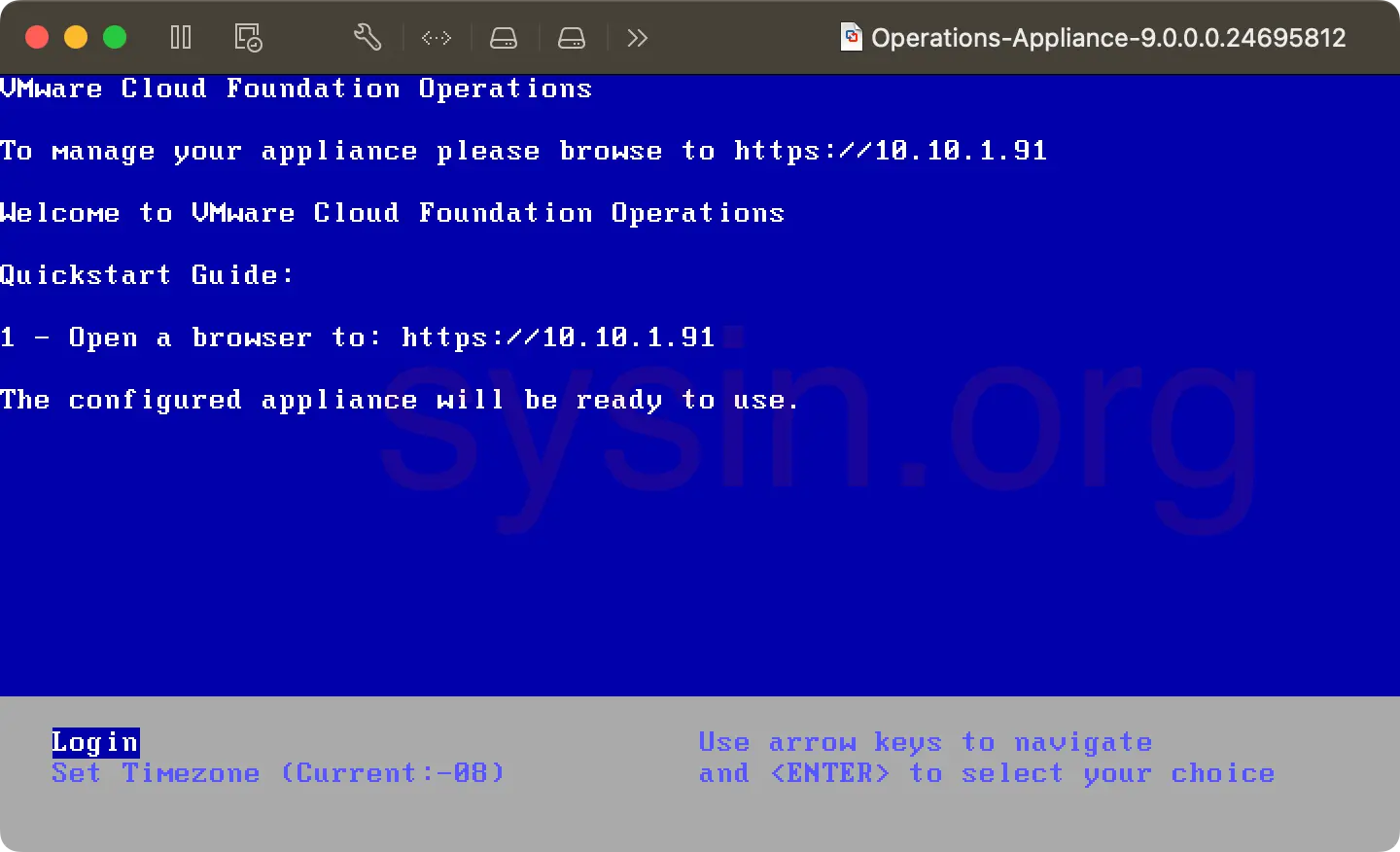 VCF-Operations-SYSIN