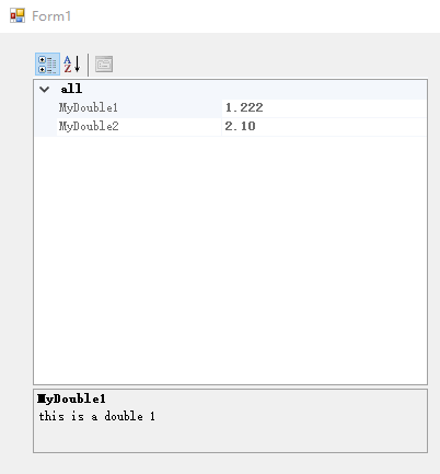 C# 如何在 PropertyGrid 中，对同一double的成员显示出不同的长度的内容？