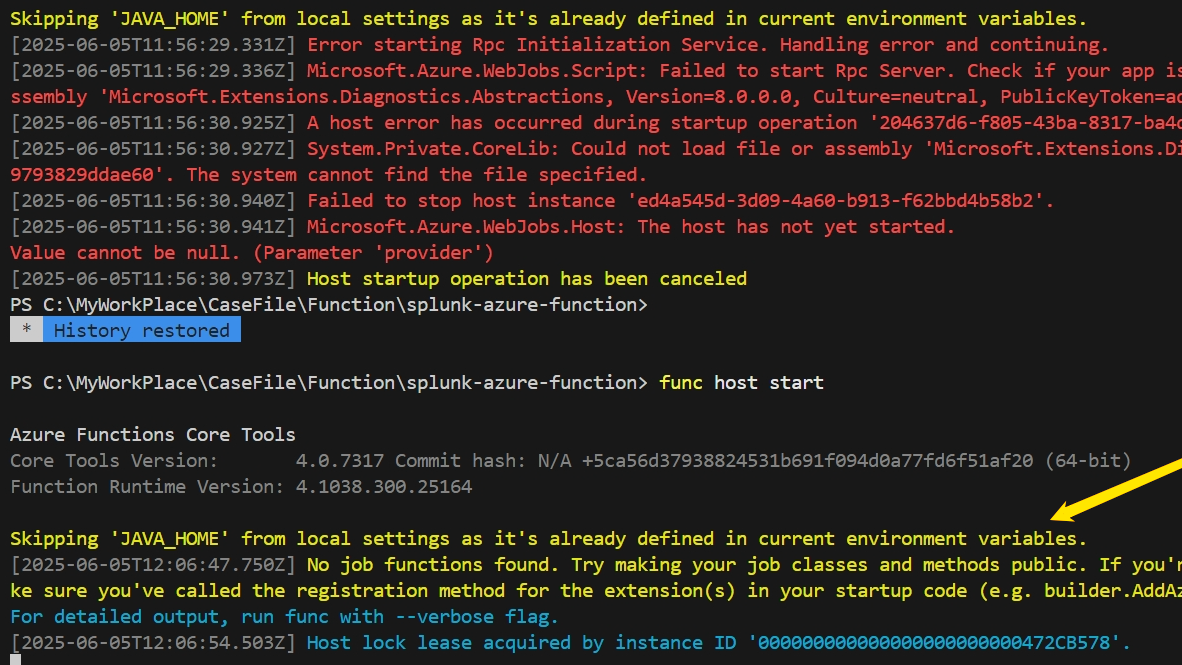 【Function App】本地通过VS Code调试Function时候遇见无法加载文件错误Microsoft.Extensions.Diagnostics.Abstractions