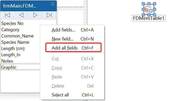 调用Add all fields菜单项
