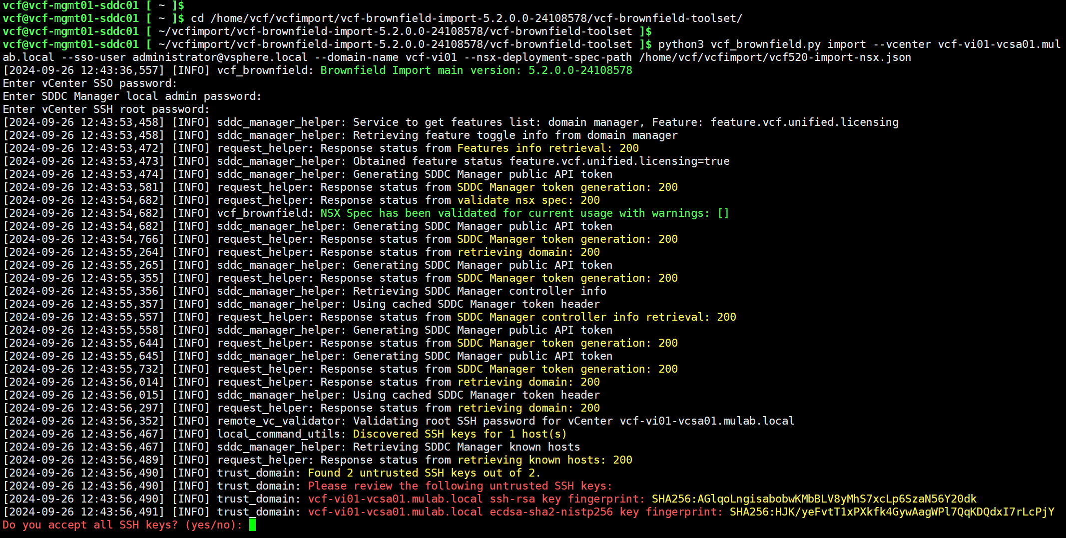 【VMware VCF】使用 VCF Import Tool 將現有 vSphere 環境匯入為 VI 域。