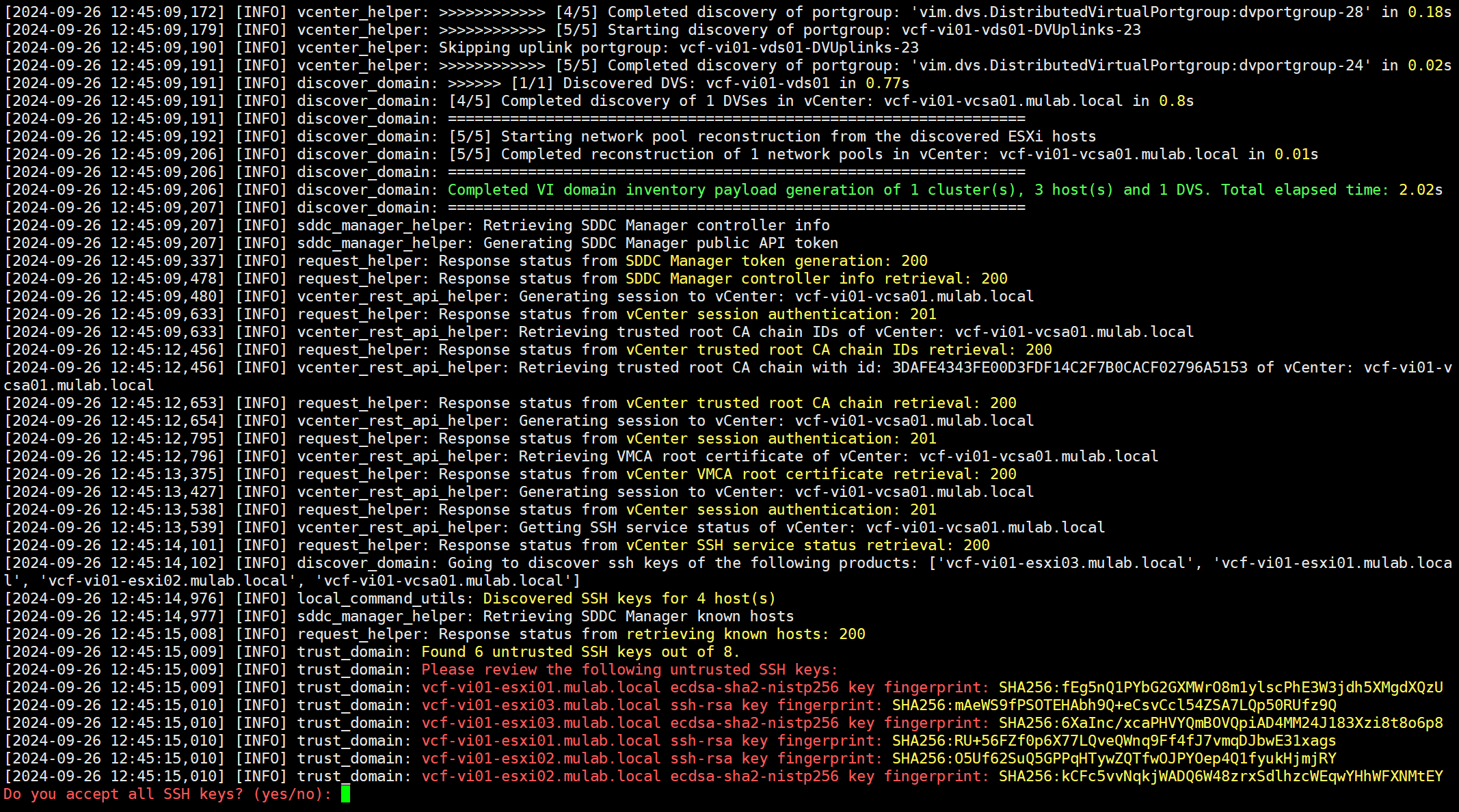 【VMware VCF】使用 VCF Import Tool 將現有 vSphere 環境匯入為 VI 域。