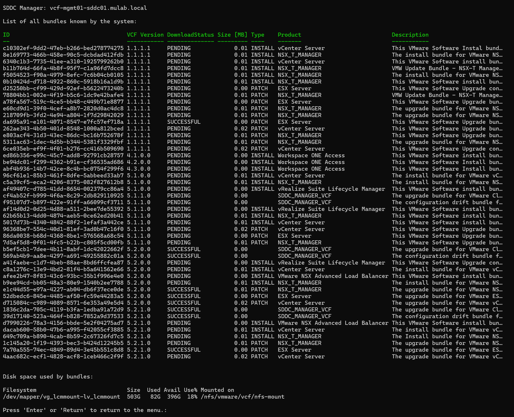 【VMware VCF】使用 PowerShell 指令碼管理 SDDC Manager 中的軟體包。