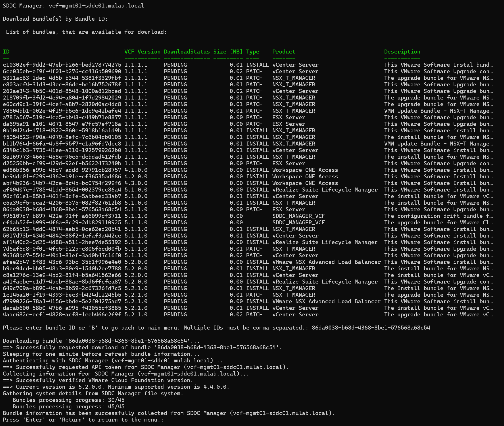 【VMware VCF】使用 PowerShell 指令碼管理 SDDC Manager 中的軟體包。