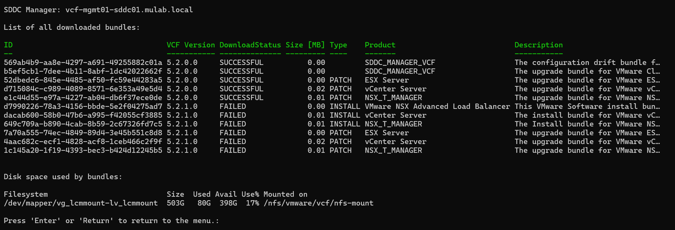 【VMware VCF】使用 PowerShell 指令碼管理 SDDC Manager 中的軟體包。