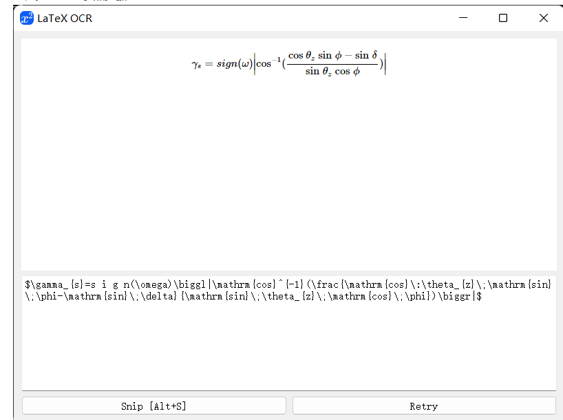 安裝LaTeX-OCR截圖識別轉換成LaTeX-Markdown格式