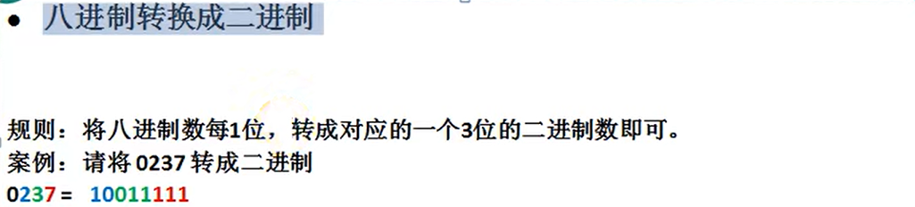 1.八进制转换成二进制