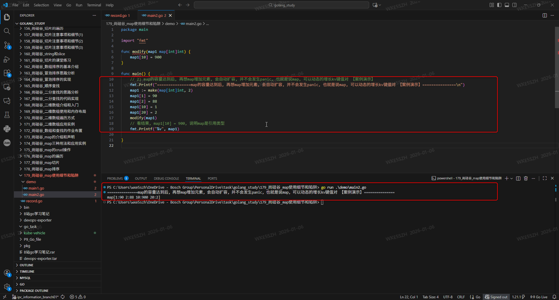 3.map的容量达到后, 再想map增加元素, 会自动扩容, 并不会发生panic, 也就是说map, 可以动态的增长kv键值对