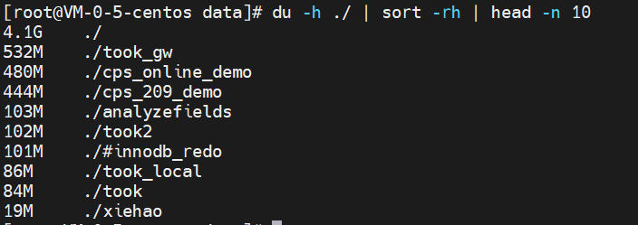 Linux查看一个目录下占用磁盘最多的文件或目录