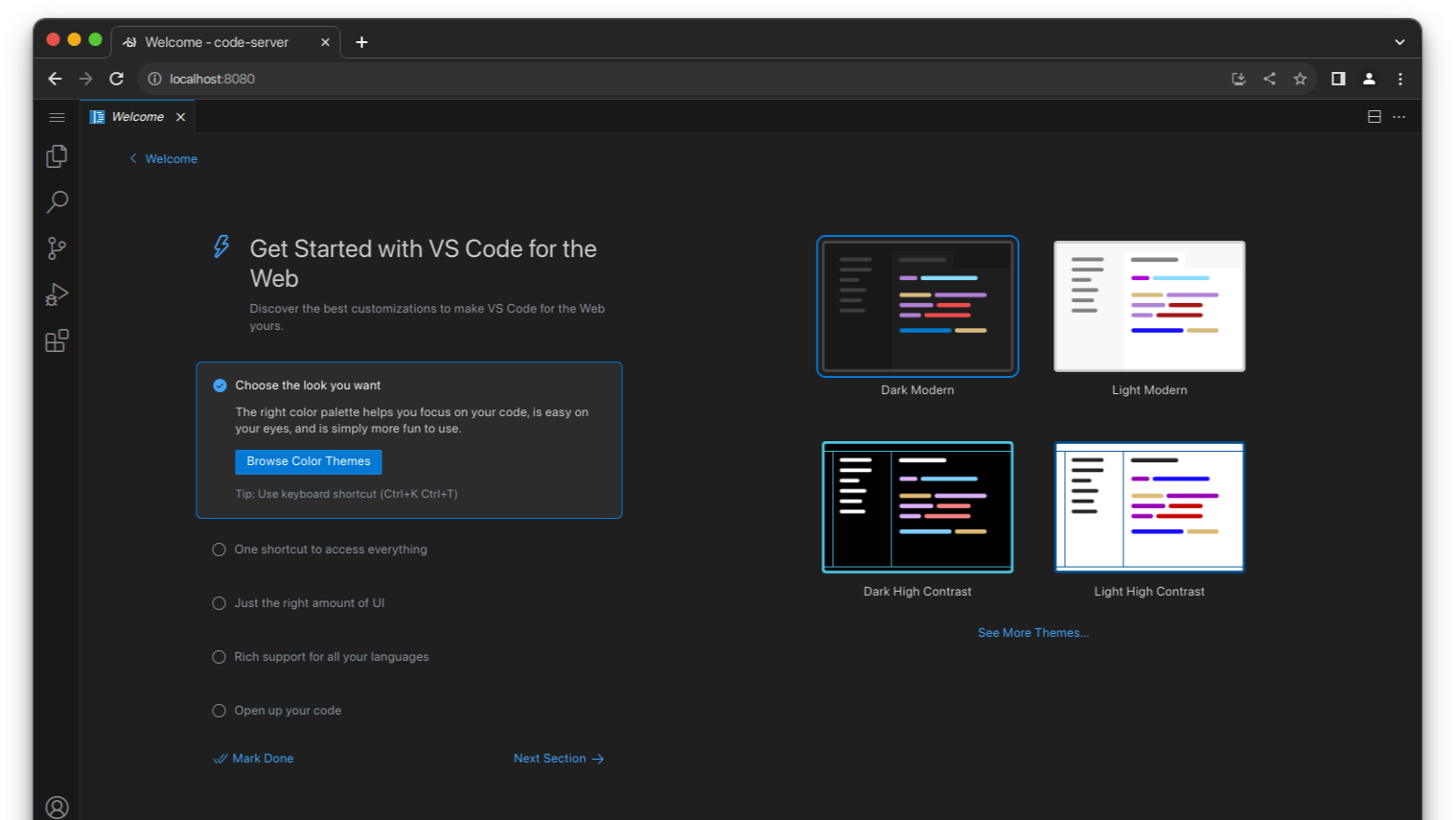 使用 Docker 部署 VS Code in The Browser