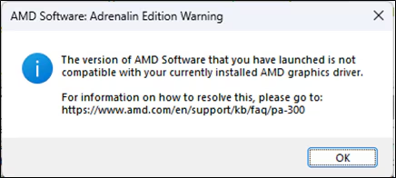 安装软件Docker Desktop Installer.exe后导致的AMD显卡掉驱动，提示：The version of AMD Radeon Software you have launched is not compatible with your currently installed AMD graphics driver.